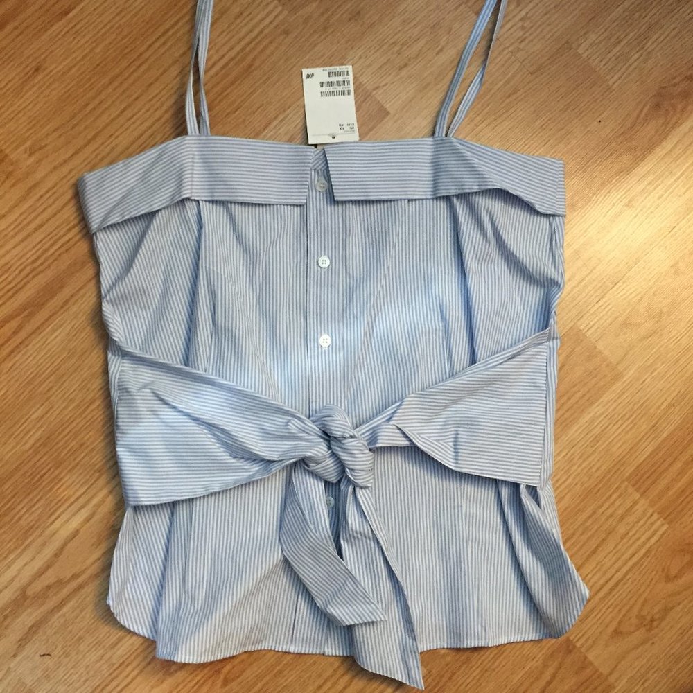 H&M Sleeveless Button-Up with Knot Detail